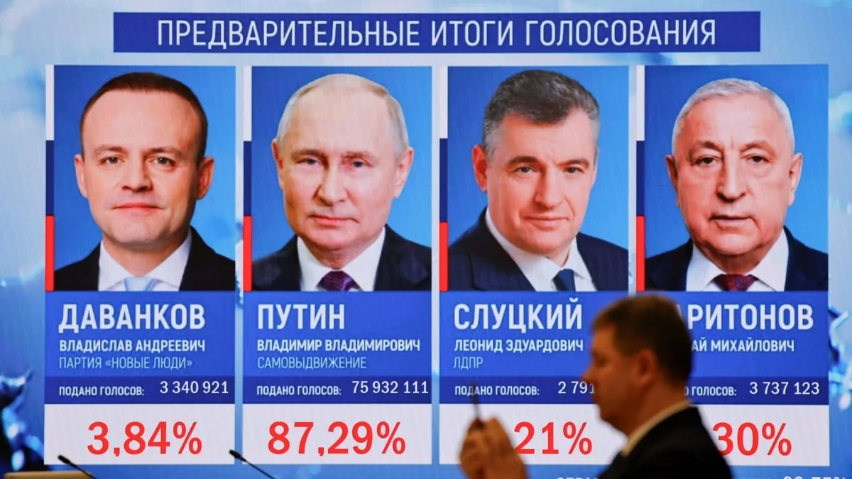 ЦВК Росії порахувала 100% бюлетенів, у Путіна – 87,28%
